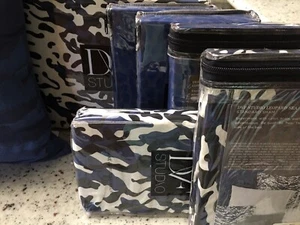 DIANE von FURSTENBERG DVF STUDIO 7pc CAL- KING DUVET LEOPARD SEA BL/BLK/WHT NIP  - Picture 1 of 12