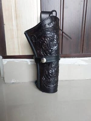 Western Gun holster Leather Handcrafted Cowboy Floral Design Revolver Pistol - Image 1 of 4