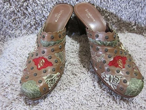 Liz Claiborne Flex Leather Fabric Mule Slide Clog Philomena 2 Size 10 120 - Picture 1 of 9