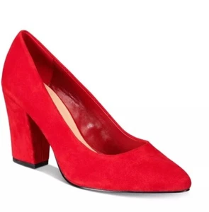 Bella Vita Gigi Block-Heel Pumps Red Suede 10M - Picture 1 of 5