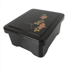 Japanische Harz Lack Replik Deckel Bento Brotdose Vintage Makie Blumen L217 - Bild 1 von 10