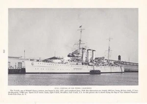 Original 1935 HMS Norfolk Cruiser Photo-Print/ San Pedro CA - Picture 1 of 1
