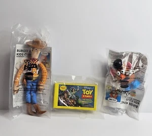 Toy Story Burger King Figurines Woody Mr Potato Head & Flipbook Happy Meal New - Picture 1 of 5