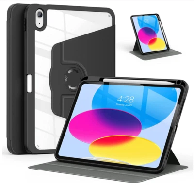 360°Rotating Transparent Hard Back Case Cover For iPad 10.2 7/8/9th Air 4 5 10.9 - Image 1 of 4
