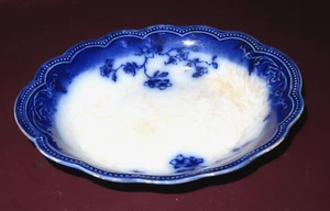 Antique 9" Long Oval Flow Blue Fine China Serving Bowl - Johnson Bros - St Louis - Picture 1 of 12