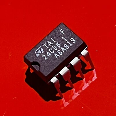 [2x] M24C08-BN6 STM 8K-Bit Serial I²C Bus EEPROM IC PDIP-8 - Image 1 of 4