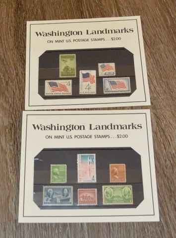 Washington Landmarks On Mint US Postage Stamps 2 Cards Cover