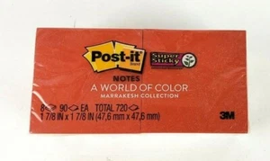 Post-it Super Sticky Notes 2" x 2" Marrakesh Pack Of 8 Pads 90 Per Pad 720 Total - Picture 1 of 3