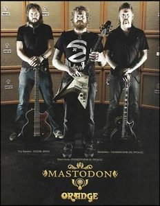 Amplificador de guitarra Mastodon Bill Kelliher Brent Hinds Troy Sanders 2010 naranja impresión de anuncio - Imagen 1 de 3