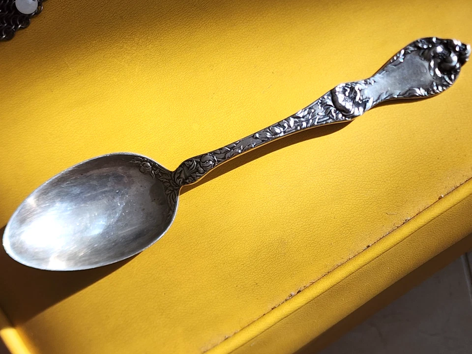 Les Cinq Fleurs by C. D. Peacock Sterling Serving Spoon w/Etched Bowl 8 3/8" - Image 1 of 4