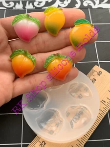 Peaches-Mango Fruits-handmade silicone mold for Fondant-Resin-Clay-Candy-crafts. - Picture 1 of 9