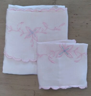 Старинное фамильное розовое детское одеяло 1920-х годов, свежевыочищенное, готовое для нового ребенка - Изображение 1 из 4