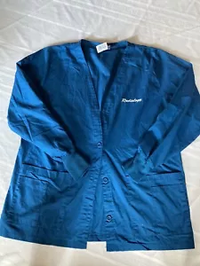 Womens Landau Radiology Jacket sz lg Deep Teal Scrubs - Picture 1 of 2
