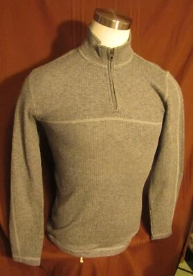 Camisa vintage 1946 para hombre manga larga 1/4 cremallera, mezcla de algodón, gris, talla S, nueva Foto 1 de 4