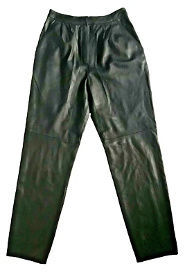 New ZARA Womens Blk Faux Leather Pleated Pant Trouser sz XS  $70 - Image 1 of 4