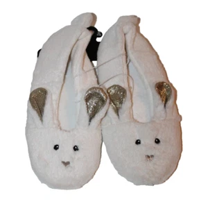 Joe Boxer Women's Kimmy White Bunny Faux Fur Slippers 40945 M (7/8)-L (9/10) - Picture 1 of 4