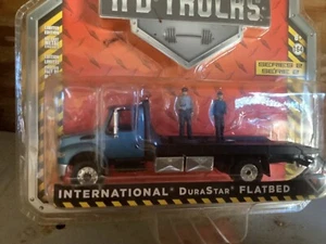 International Durastar 4400 Rollback Flatbed 1/64 Greenlight blue - Picture 1 of 2