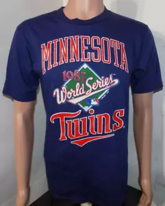 T-shirt Minnesota Twins 1987 World Series vintage (adulto M/Lg) stampata punto singolo - Foto 1 di 5