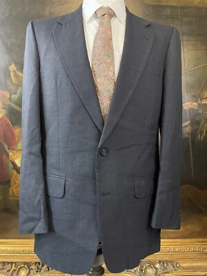 VTG Burberrys 38R USA MADE Charcoal Check 100% Wool Hopsack 2Btn Blazer Jacket - Image 1 of 4