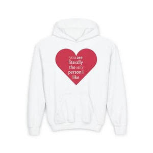 Cute Love Hoodie for Teens, Cozy Sweatshirt for Valentine’s Day, Heart Design, - Picture 1 of 33