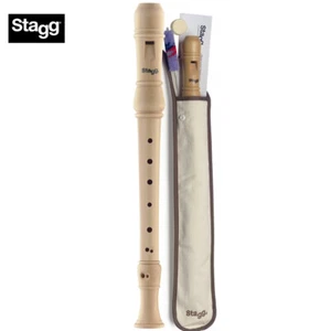 Stagg REC3-BAR/WD Maple Baroque Fingering Soprano Recorder w/ Bag, Cleaning Rod - Picture 1 of 1