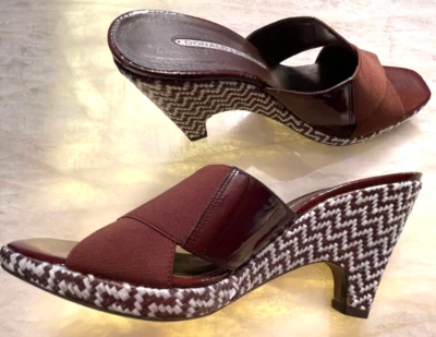 DONALD J. PLINER MARRÓN/BLANCO TOBOGÁN/BOMBA 9M Foto 1 de 4