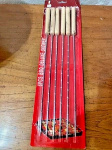 New Cook Smart Metal Skewers With Wooden Handles 6pcs, Free Shipping - Picture 1 of 3