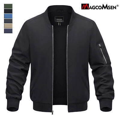 Chaquetas de bombardero informales para hombre Abrigo de béisbol ligero de primavera cortavientos universitario Foto 1 de 4