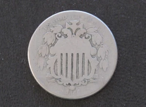 1866 Shield Nickel Great Type Coin U. S. Coin D7704 - Picture 1 of 2