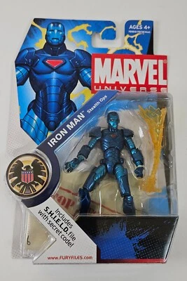 IRON MAN STEALTH OPS ACTION FIGURE MARVEL UNIVERSE BLUE SUIT SERIES 1 MOSC 2008 - image 1 of 4