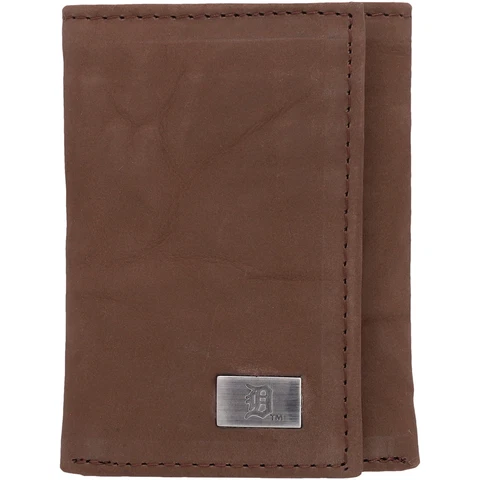 Detroit Tigers Leather Trifold Wallet with Concho Cover