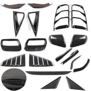 ⭕Exterior Paanel Decor Cover Full Trim Kit For Ford Mustang 2018-25 Carbon fiber - Picture 1 of 19