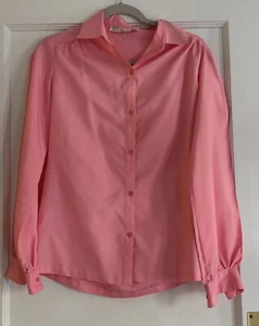 Vintage Silkhana by Lady Manhattan Blouse Womens 10 Career Bubble Gum Pink * - Picture 1 of 14