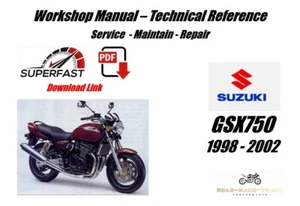 Suzuki GSX750 GSX 750 Service Reparatur Werkstatthandbuch 1998 - 2002 - Bild 1 von 10