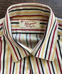 Camisa Original Penguin Vibrante Multicolor Rayas Manga Corta Algodón MEDIANA - Imagen 1 de 10