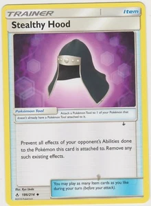 Tarjeta de entrenador con capucha sigilosa de Pokémon JCC SM bonos ininterrumpidos 186/214 - Imagen 1 de 1