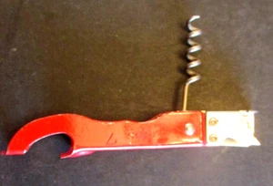 VTG Alps 7 Retractable Corkscrew Bottle Can Opener Red 5" Long Advertising - Picture 1 of 7