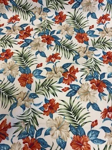 Tela De Popelín Impresa Floral De Hawaii 100% Algodón. Vendida Por Metro - Imagen 1 de 4
