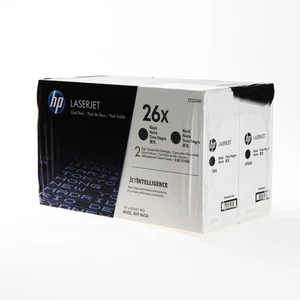 Oryginalne czarne wysokowydajne kasety z tonerem HP 26X (2-pak) | Współpracuje z HP LaserJ - Zdjęcie 1 z 1
