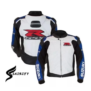 Suzuki Style Biker Jacket CE Armored Motorcycle Racing Riding Gear for Men - Picture 1 of 1