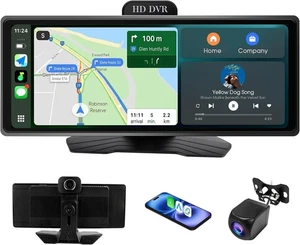 9.26" Wireless Apple CarPlay Android Auto Screen Unit with Front Rear Dash Cam - Picture 1 of 8