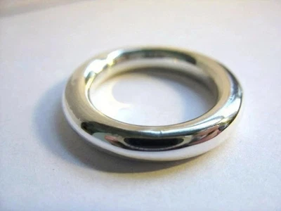 Mens Wide Plain Wedding Band Solid 925 Sterling Silver Statement Ring All Size - Image 1 of 4