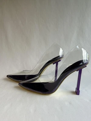 Jessica Rich Zapatos Mujer Talla 39 Transparente PVC Púrpura Punta Tacón Foto 1 de 4