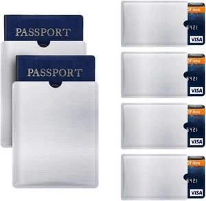 RFID Schutzhülle Anti Diebstahl 4 Kreditkarten & 2 Reisepassetui Brieftasche Tasche - Bild 1 von 8