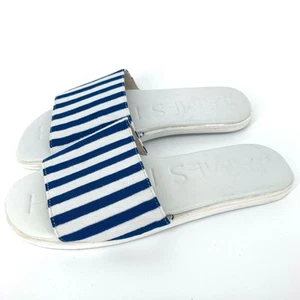 James Smith Blue & White Striped "On Duty" Poolside Slides Size 41 (US 11) - Imagen 1 de 7