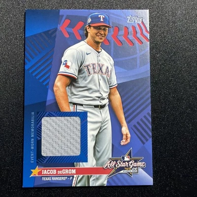 Jacob DeGrom 2025 Topps Update All-Star Stitches Relic #AS-Jd Rangers - Image 1 of 2