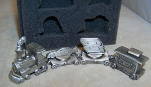 GREAT AMERICAN 2003 NASCAR #8 PEWTER TRAIN SET 4PC CHRISTMAS DALE EARNHARDT JR - Picture 1 of 6
