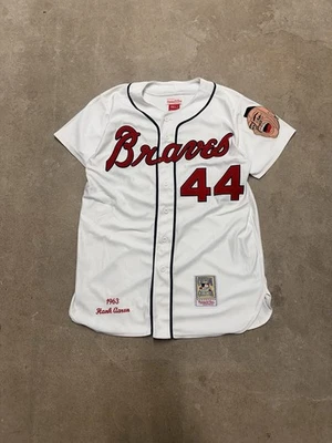 Camiseta Hank Aaron # 44 1963 Milwaukee Braves MLB talla grande Foto 1 de 4