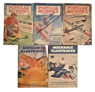 Vintage Popular Mechanics & Mechanix Illustrated Aviation Lot of 5 (1948–1959) - Image 1 of 4