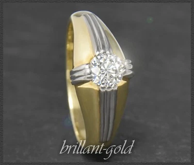 Diamant Ring mit 0,60ct Altschliff Brillant, 585 Gold & Platin, Antik um 1930 - Bild 1 von 4